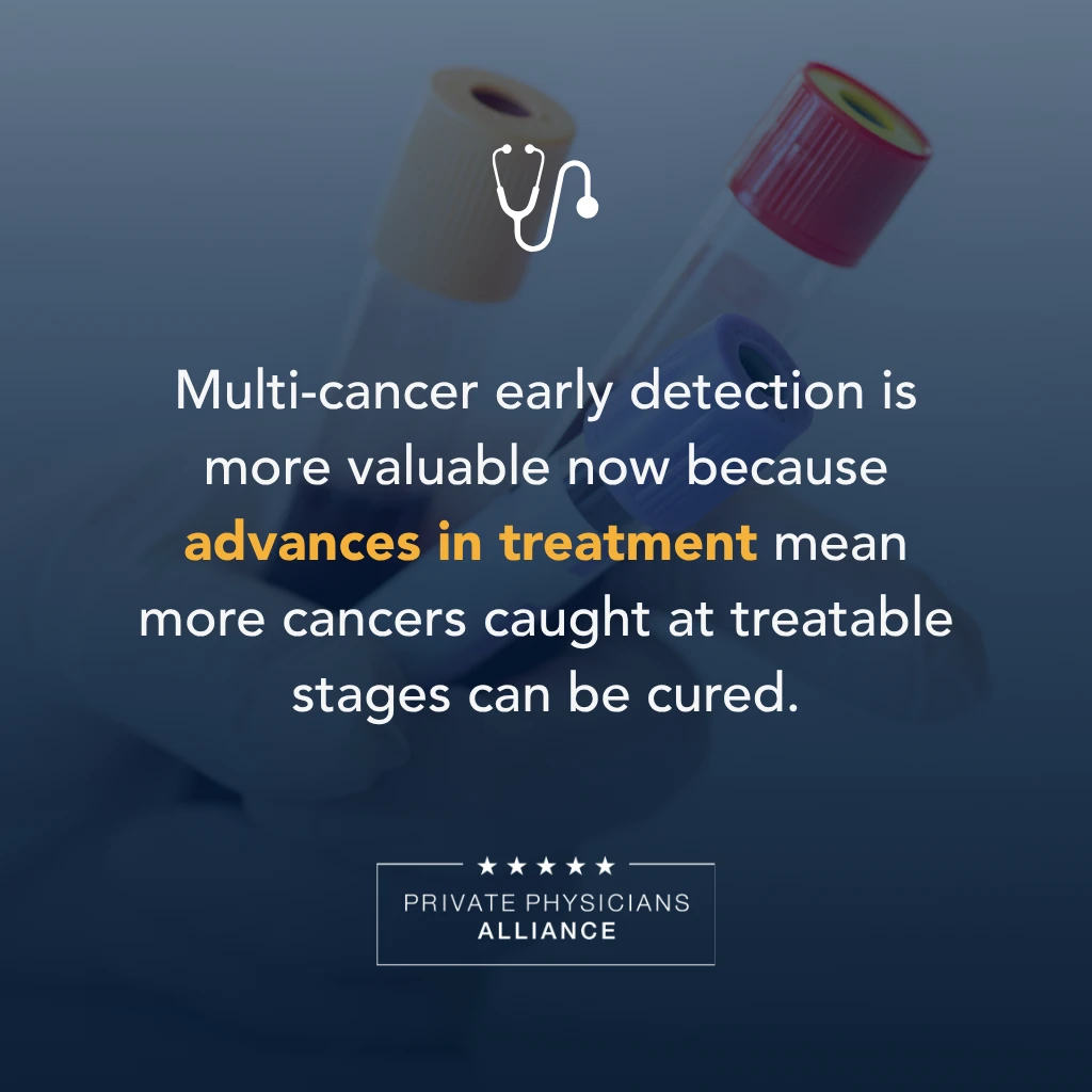 Quote: Multi-cancer early detection is more valuable now because advances in treatment mean more cancers caught at treatable stages can be cured.